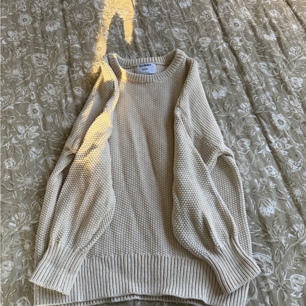 Old Navy Women's Beige Crew Neck Sweater
